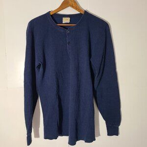 Vtg LL Bean River Drivers Blue Wool/Cotton Blend Men's Large L/S Shirt MadeUSA